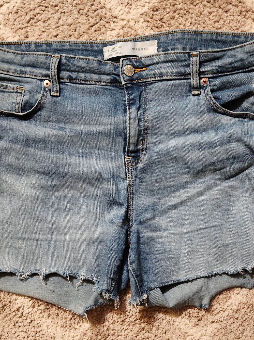 Signature by Levi Strauss Light Blue Denim Cutoff Shorts
